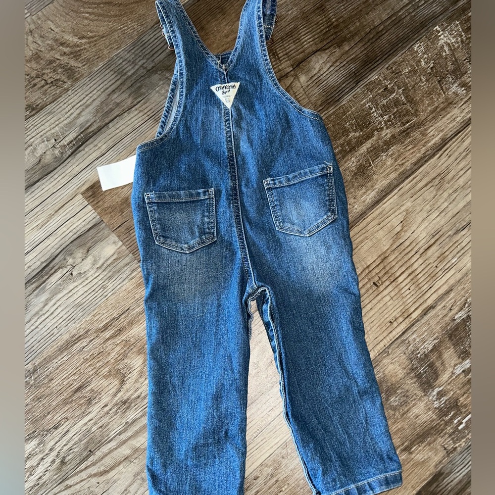 Oshkosh b’gosh NWT Denim Overalls with Heart Pocket - Picture 2 of 3